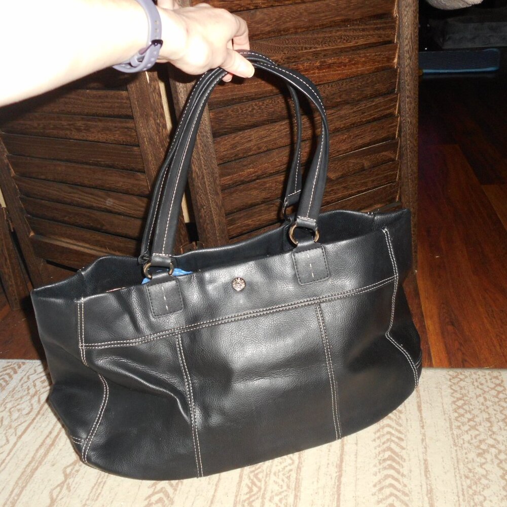 Vintage Liz Claiborne Black over the shoulder tote satchel